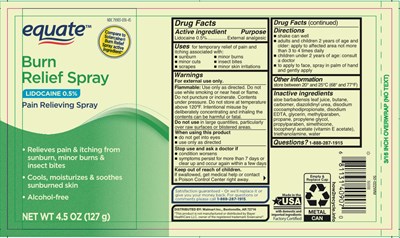 Label (Equate Burn Relief Spray)